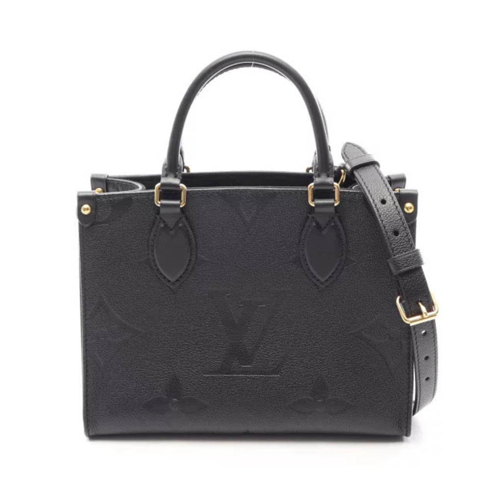 Louis Vuitton On The Go Handbag Leather Monogram Empreinte Black